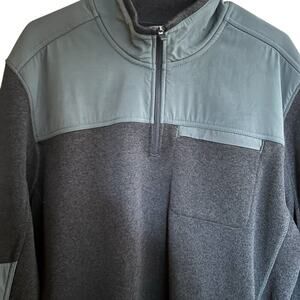 Eddie Bauer men’s size XL quarter zip sweater jacket, Charcoal and dark brown